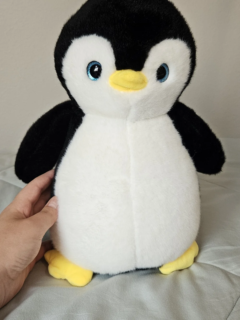 Plush Penguin Stuffed Animal - Black, White & Yellow